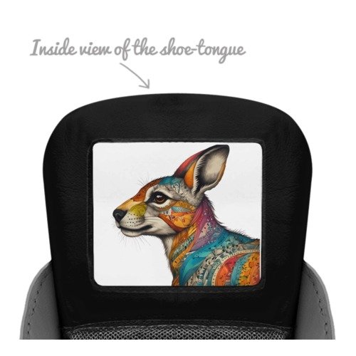 Heliose shoe tongue with embossed gold logo