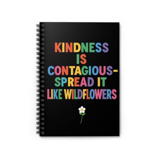 colorful kindness spiral notebook | motivational journal, gifts for friends, office supplies, notebooks for school, diary