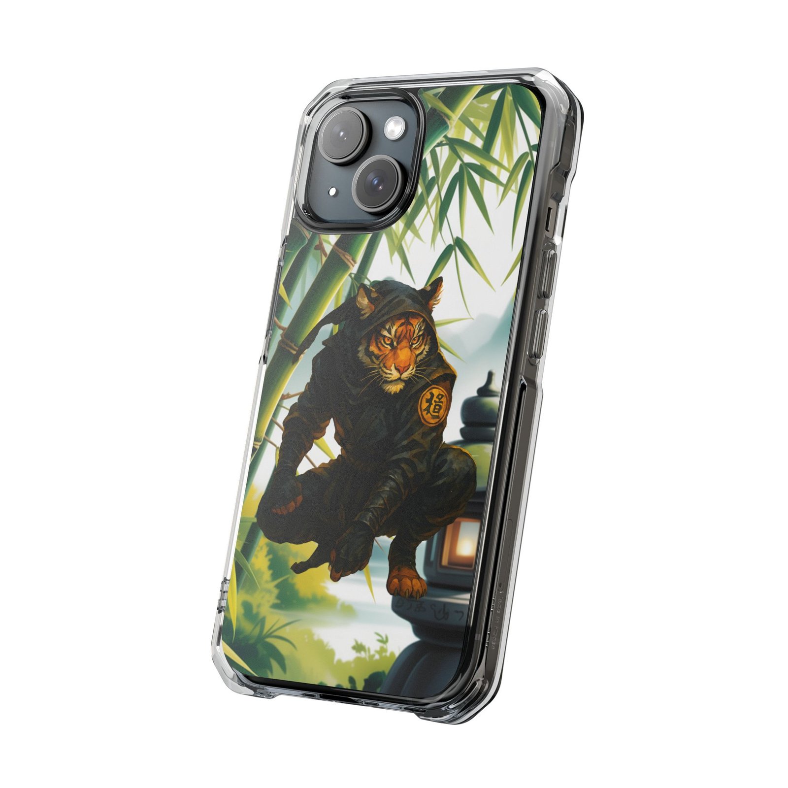 ninja tiger iphone case clear magnetic impact case, bold animal design, unique gift for cat lovers, phone protection, trendy accessories ninja tiger iphone case clear magnetic impact case, bold animal design, unique gift for cat lovers, phone protection, trendy accessories