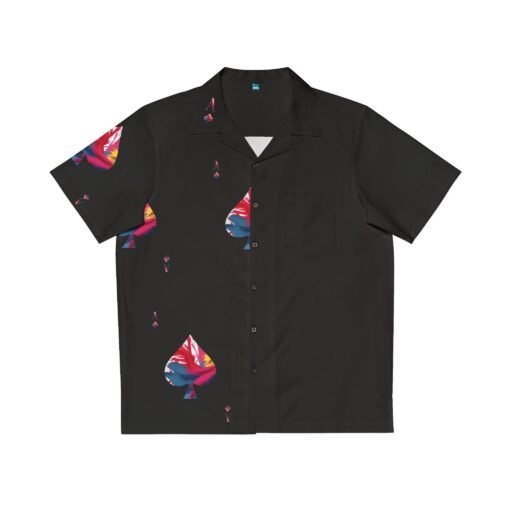 ace of hearts! men's hawaiian shirt