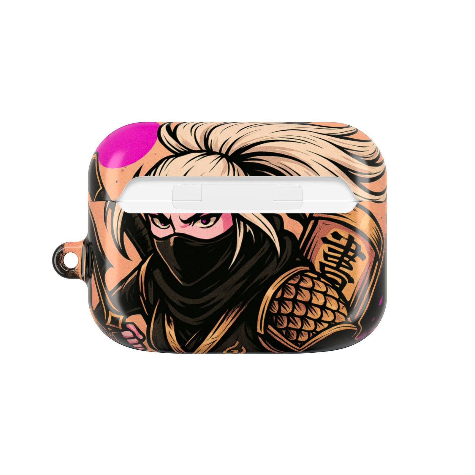 female ninja inspired airpod case, stylish earbud holder, unique gift for gamers, trendy tech accessories, fun anime design female ninja inspired airpod case, stylish earbud holder, unique gift for gamers, trendy tech accessories, fun anime design