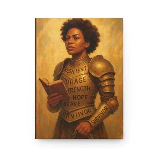 empowering hardcover journal resilience & strength art, motivational gift for writers, dreamers, creatives, self care journal,