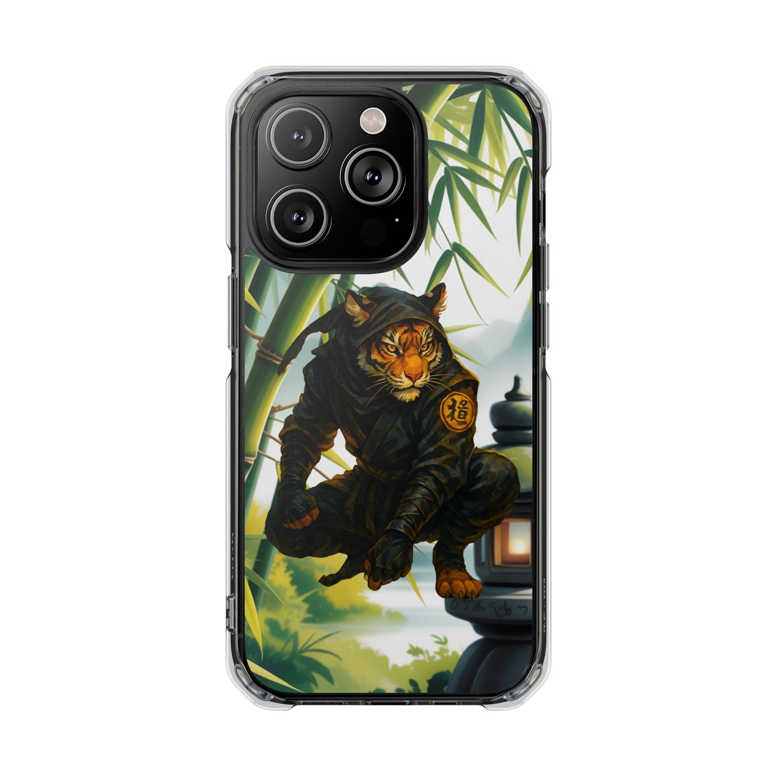 ninja tiger iphone case clear magnetic impact case, bold animal design, unique gift for cat lovers, phone protection, trendy accessories ninja tiger iphone case clear magnetic impact case, bold animal design, unique gift for cat lovers, phone protection, trendy accessories