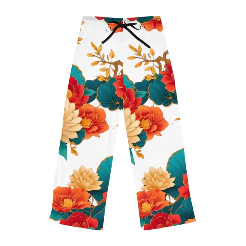 floral women's pajama pants, cozy loungewear, relaxing botanical print sleep pants, ideal gift for her, birthday, mother's day pajamas