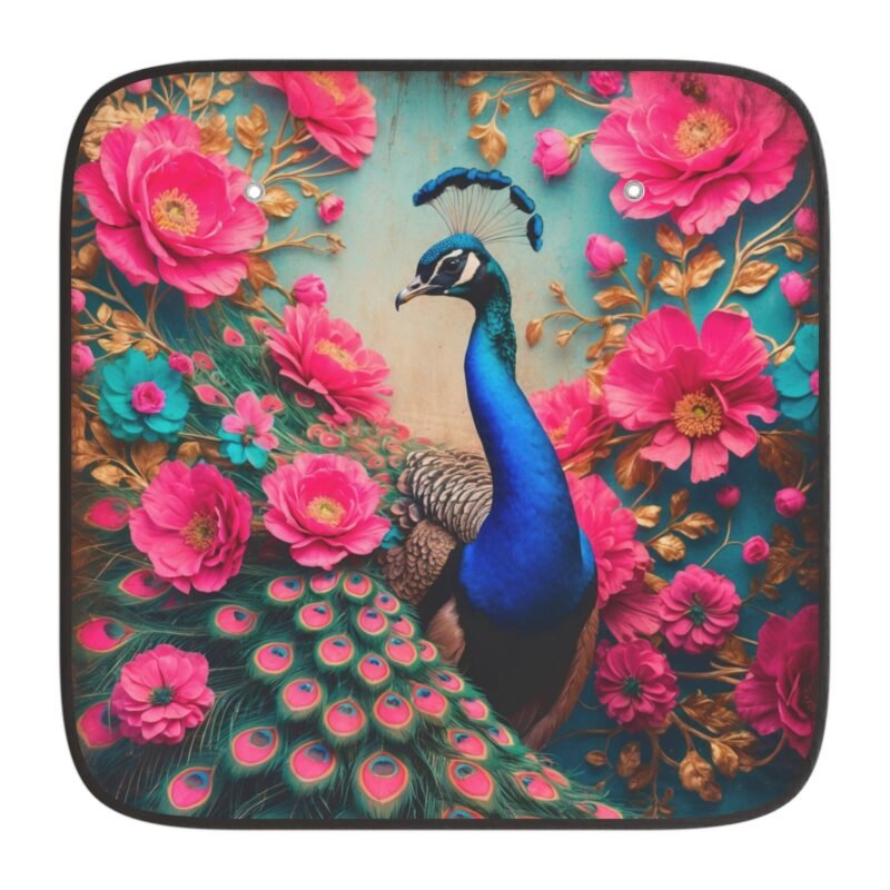 peacock floral car sun shades vibrant protection, perfect for summer, road trips, and gifts, uv blocker, auto accessories