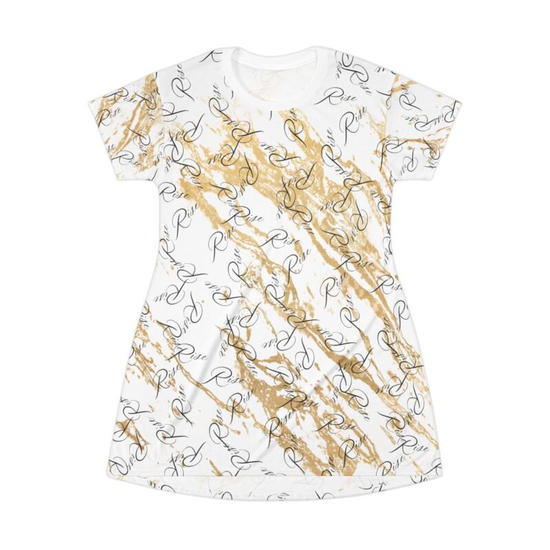 chic rise marble t shirt dress stylish aop design for casual outings, summer events, gift for her, everyday fashion