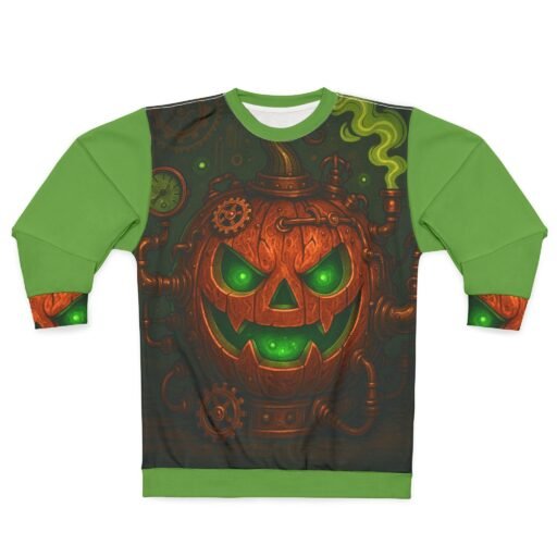 spooky pumpkin steam punk sweatshirt, halloween apparel, geeky gift, unisex cozy wear, unique fall fashion, perfect for autumn celebrations