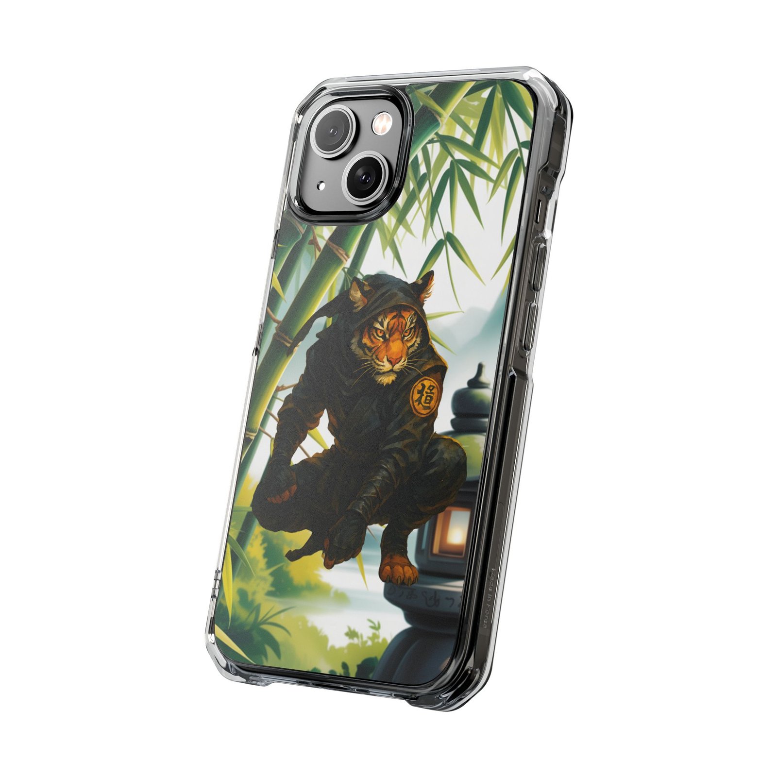 ninja tiger iphone case clear magnetic impact case, bold animal design, unique gift for cat lovers, phone protection, trendy accessories ninja tiger iphone case clear magnetic impact case, bold animal design, unique gift for cat lovers, phone protection, trendy accessories