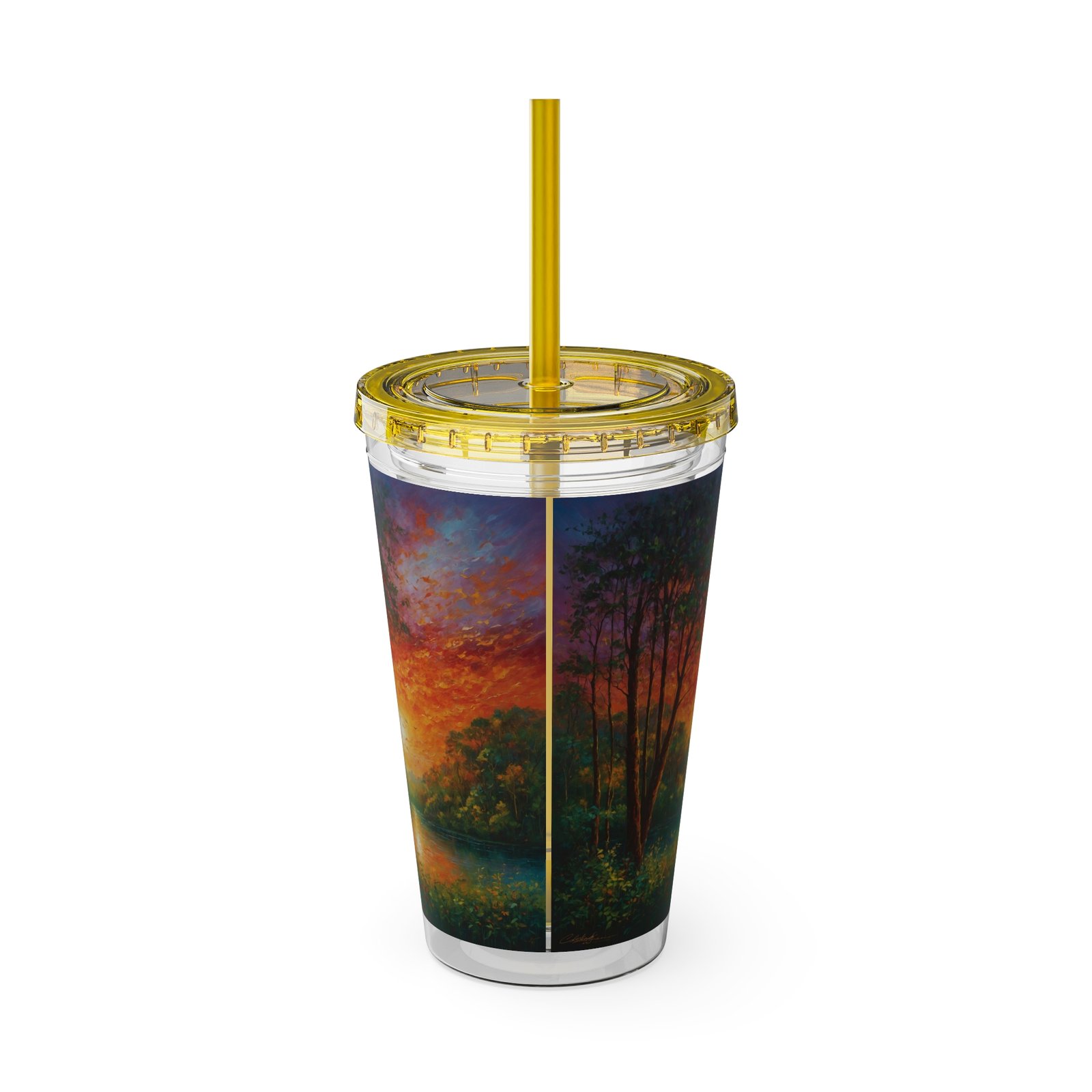 sunsplash tumbler with straw vibrant sunset drinkware for relaxing moments, summer vibe, gift for nature lovers, eco friendly, travel mug sunsplash tumbler with straw vibrant sunset drinkware for relaxing moments, summer vibe, gift for nature lovers, eco friendly, travel mug