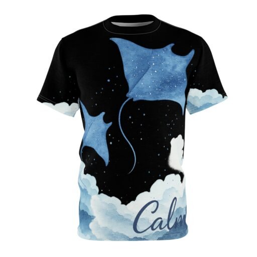 manta ray tee, relaxing ocean vibes shirt, unisex water enthusiast gift, black dreamy sea top, aquatic animal t shirt, nature lover present,