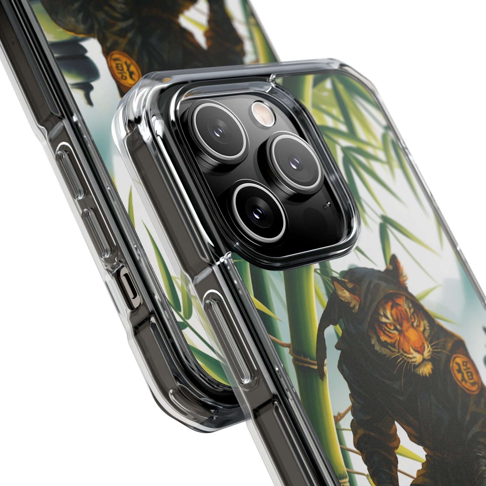 ninja tiger iphone case clear magnetic impact case, bold animal design, unique gift for cat lovers, phone protection, trendy accessories ninja tiger iphone case clear magnetic impact case, bold animal design, unique gift for cat lovers, phone protection, trendy accessories