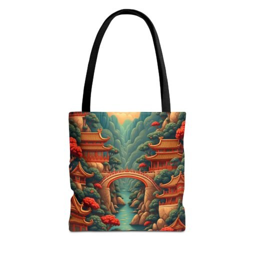 asian landscape tote bag stylish eco friendly shopper, perfect for travel, nature lovers, gifts, beach days, and everyday use