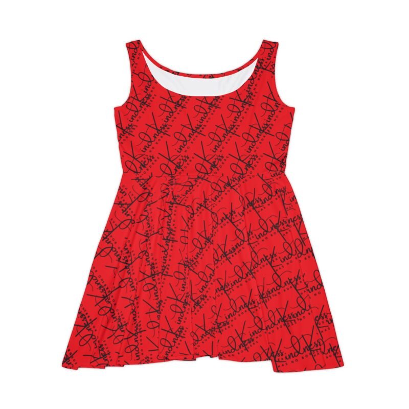 chic red words skater dress, fun summer dress, casual everyday wear, perfect for parties, festivals, and vacations