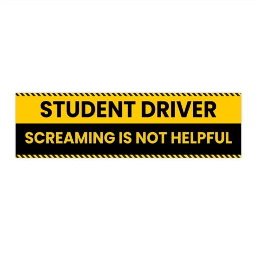 student driver bumper stickers| fun car decor, perfect for new drivers, gift for graduates, driving instruction, humor on the road, caution