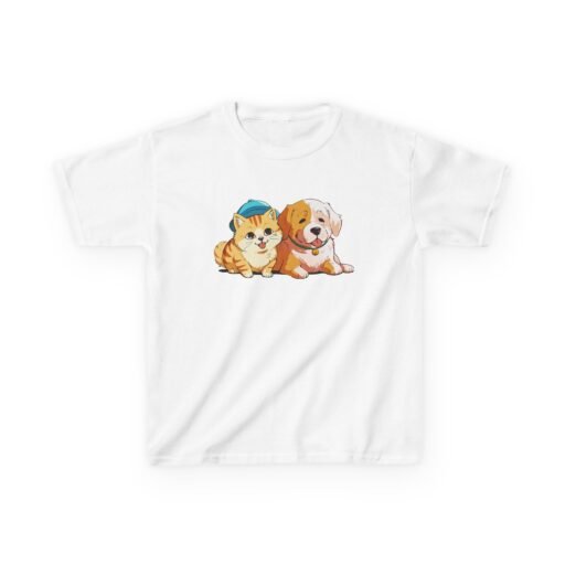 adorable pets kids tee, cute cat and dog shirt, animal lover gift, birthday present, fun summer wear