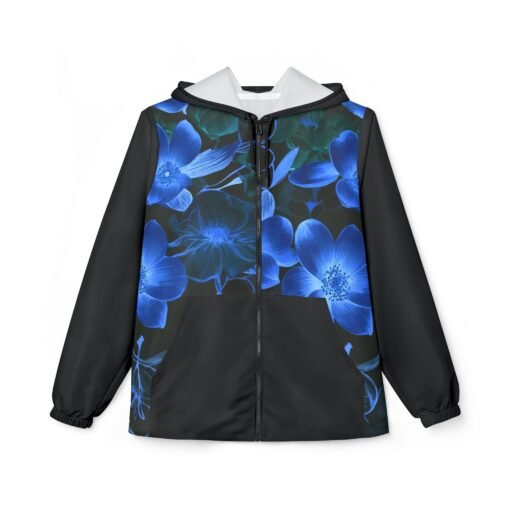 elegant floral windbreaker jacket | lightweight rainwear, nature lovers gift, stylish outdoor apparel, festival jacket, spring fashion