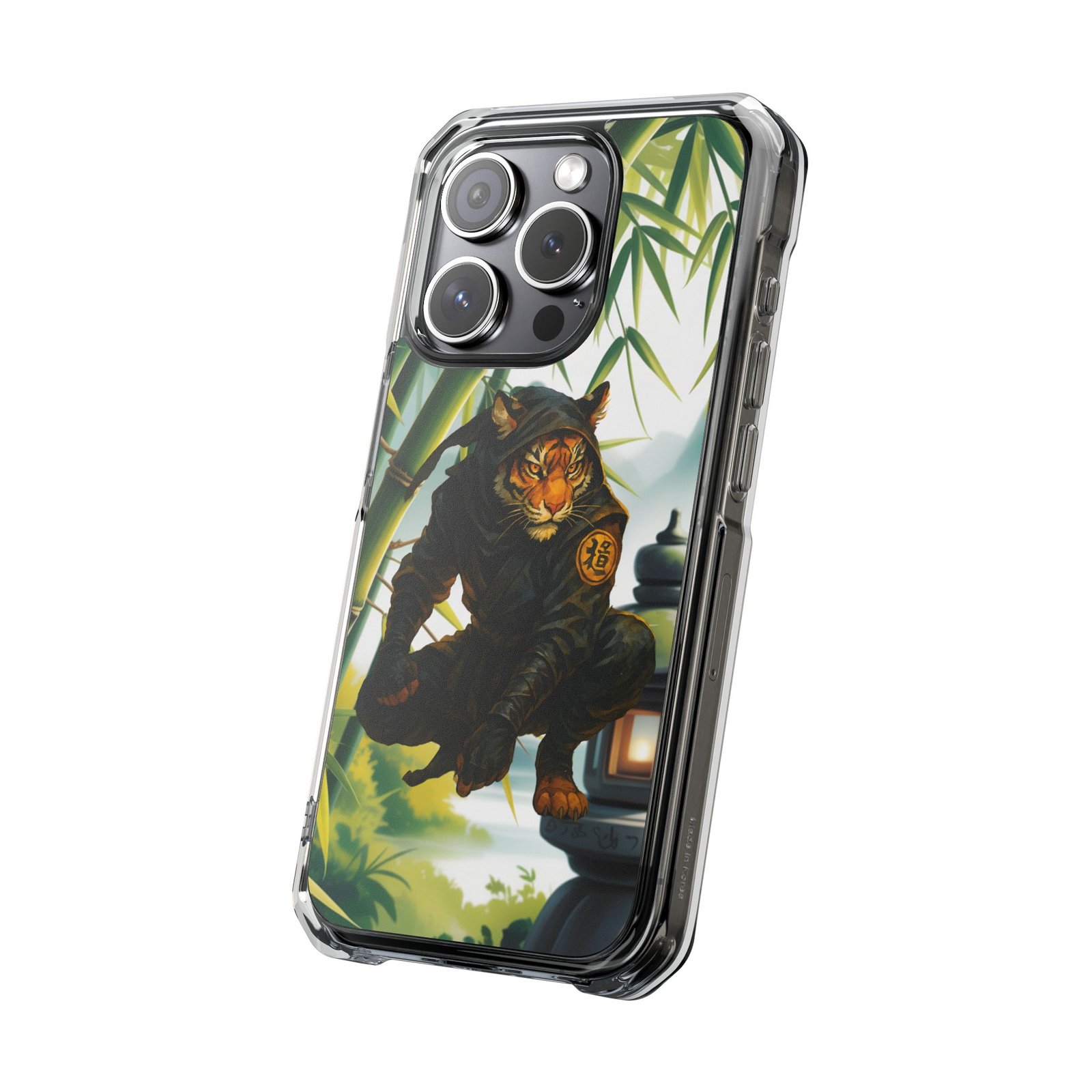 ninja tiger iphone case clear magnetic impact case, bold animal design, unique gift for cat lovers, phone protection, trendy accessories ninja tiger iphone case clear magnetic impact case, bold animal design, unique gift for cat lovers, phone protection, trendy accessories