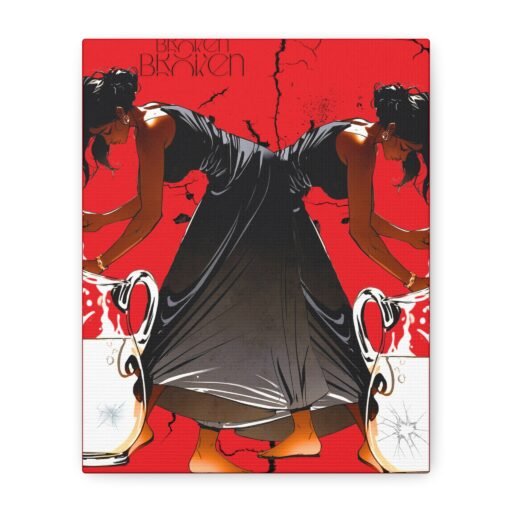 broken empowering wall art, therapeutic modern canvas, unique home decor, gift for art lovers, contemporary design, matte stretched wall art