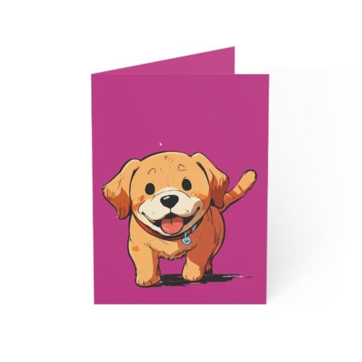 cute dog pink greeting cards, perfect for pet lovers, birthdays, thank you notes, invitations, set of 1, 10, 30, 50pcs