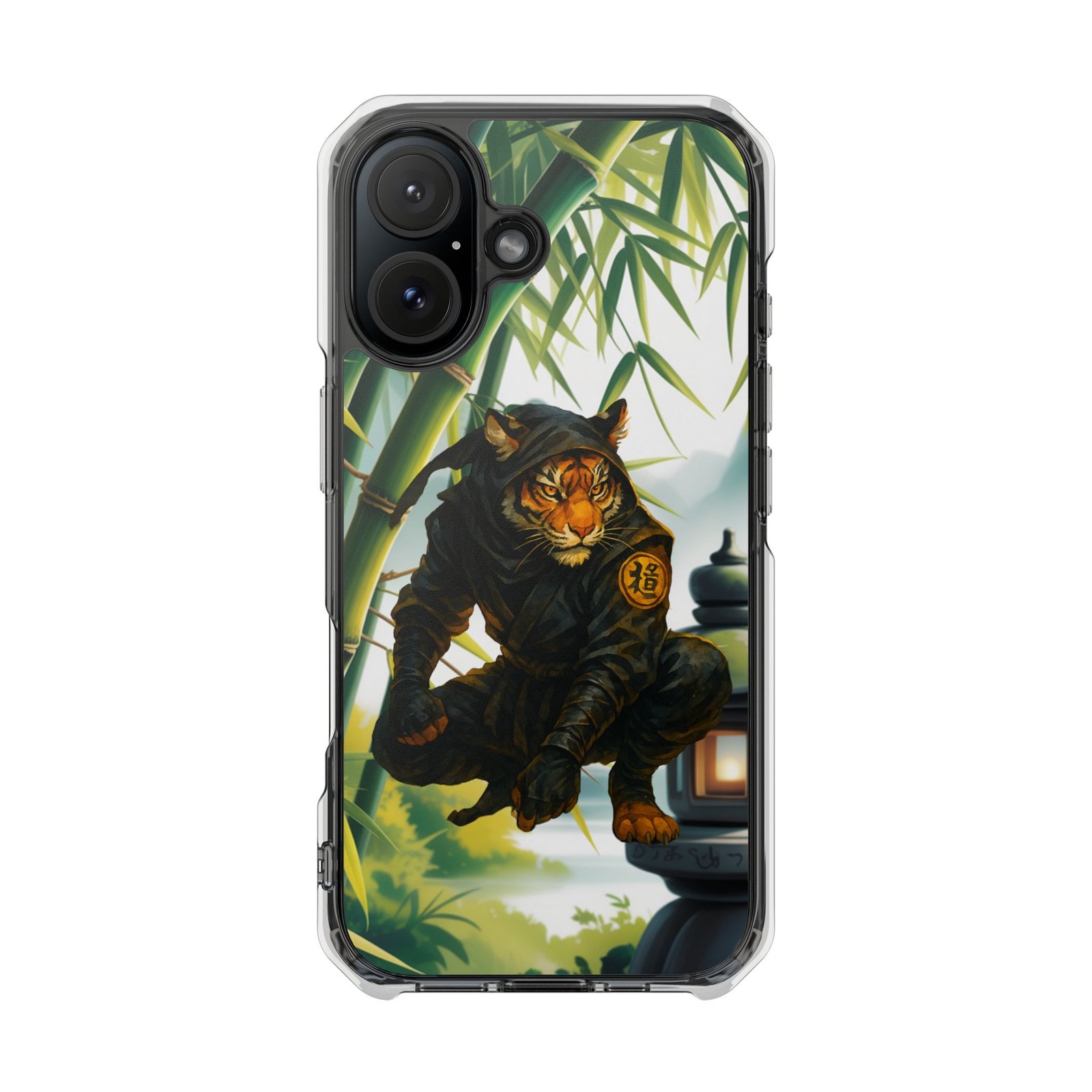 ninja tiger iphone case clear magnetic impact case, bold animal design, unique gift for cat lovers, phone protection, trendy accessories ninja tiger iphone case clear magnetic impact case, bold animal design, unique gift for cat lovers, phone protection, trendy accessories