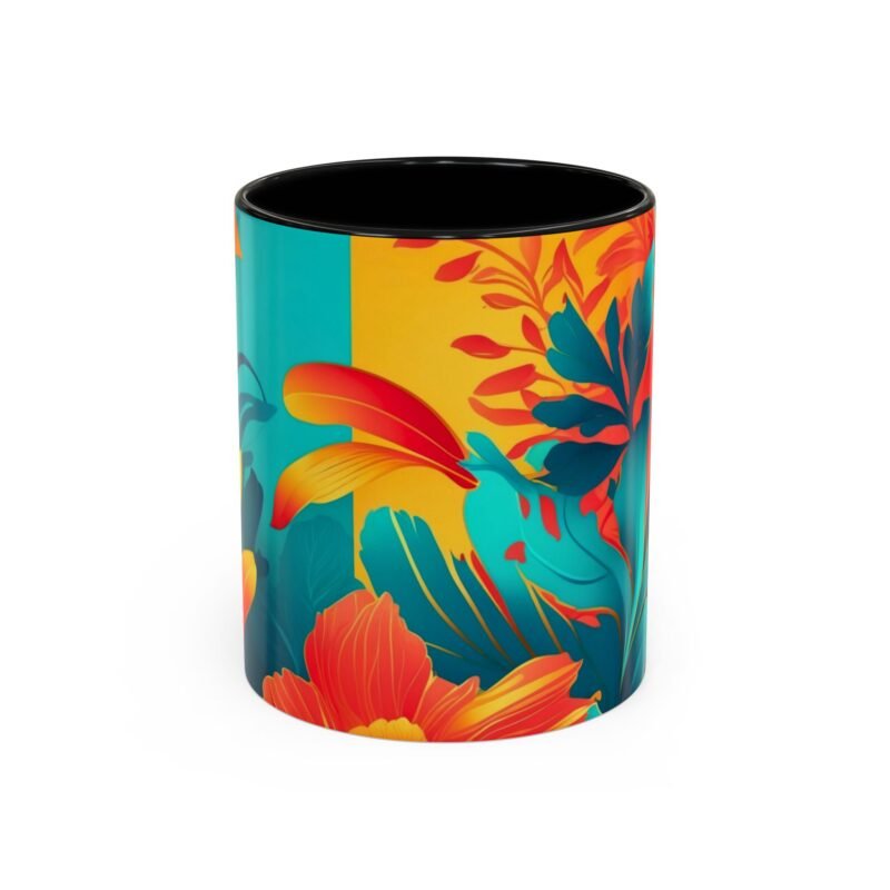 vibrant floral coffee mug, choose your color, colorful garden mug, nature lover's gift, tea cup for home, unique office accessories