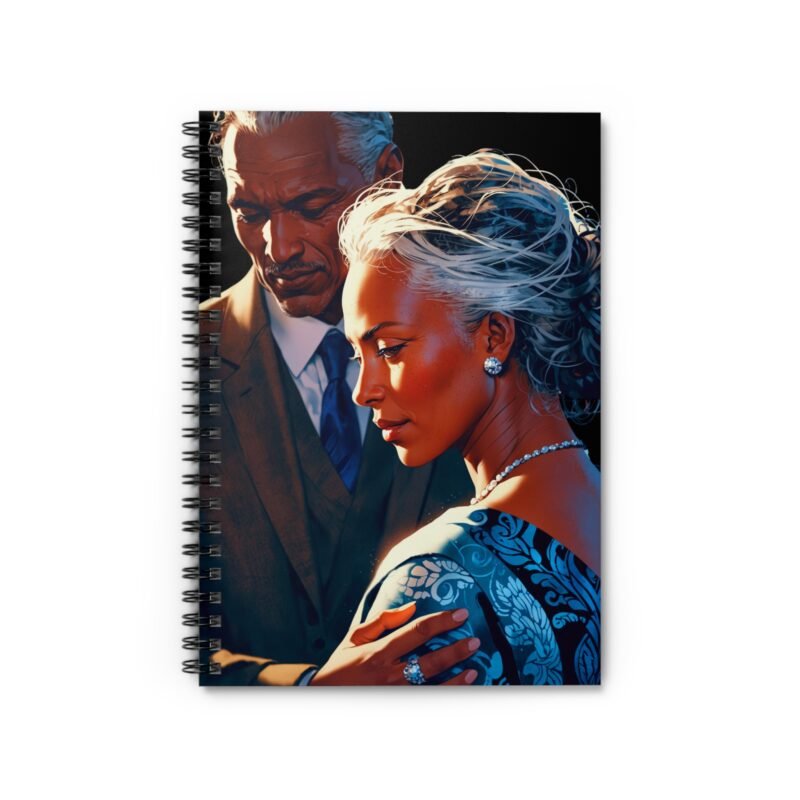 elegant couple spiral notebook ruled line for writers & dreamers, romantic gift, journal for memories, office supplies, bridal shower