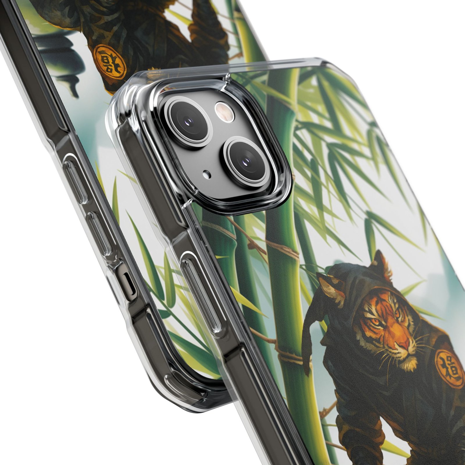 ninja tiger iphone case clear magnetic impact case, bold animal design, unique gift for cat lovers, phone protection, trendy accessories ninja tiger iphone case clear magnetic impact case, bold animal design, unique gift for cat lovers, phone protection, trendy accessories