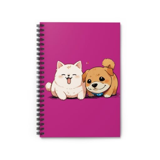 pink cute pet spiral notebook adorable dogs design, perfect for journaling, school, gifts, dog lovers, and planners