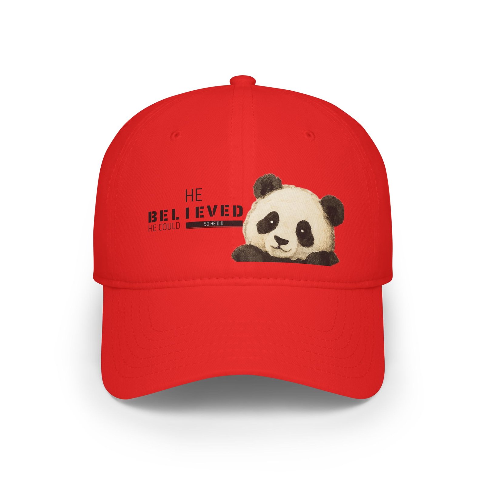 he believed panda cap | red baseball cap low profile cotton cap he believed panda cap | red baseball cap low profile cotton cap