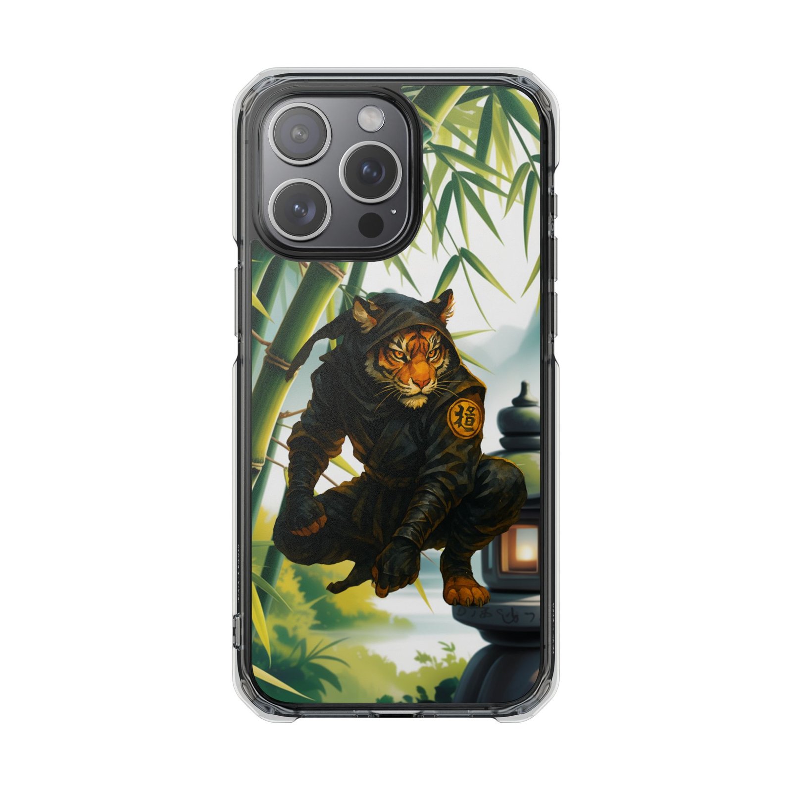 ninja tiger iphone case clear magnetic impact case, bold animal design, unique gift for cat lovers, phone protection, trendy accessories ninja tiger iphone case clear magnetic impact case, bold animal design, unique gift for cat lovers, phone protection, trendy accessories