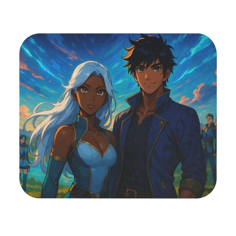 anime themed couple mouse pad vibrant desk accessory for gamers and creatives, perfect for office decor, gaming, gifts, and home use