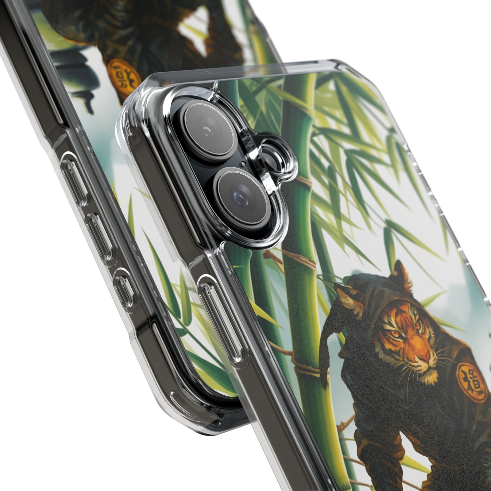 ninja tiger iphone case clear magnetic impact case, bold animal design, unique gift for cat lovers, phone protection, trendy accessories ninja tiger iphone case clear magnetic impact case, bold animal design, unique gift for cat lovers, phone protection, trendy accessories