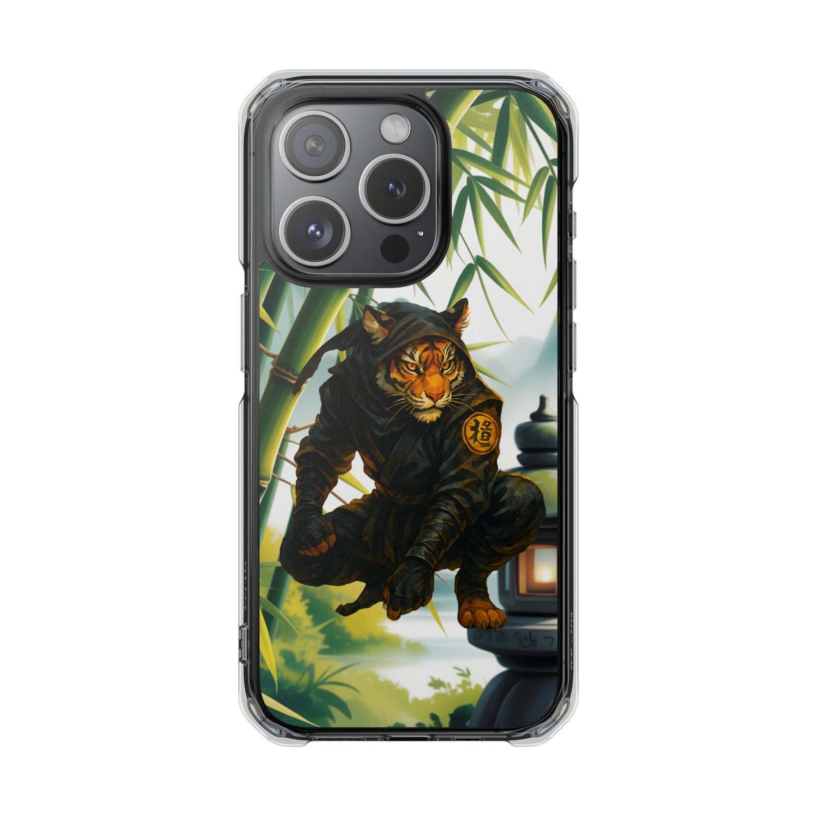 ninja tiger iphone case clear magnetic impact case, bold animal design, unique gift for cat lovers, phone protection, trendy accessories ninja tiger iphone case clear magnetic impact case, bold animal design, unique gift for cat lovers, phone protection, trendy accessories