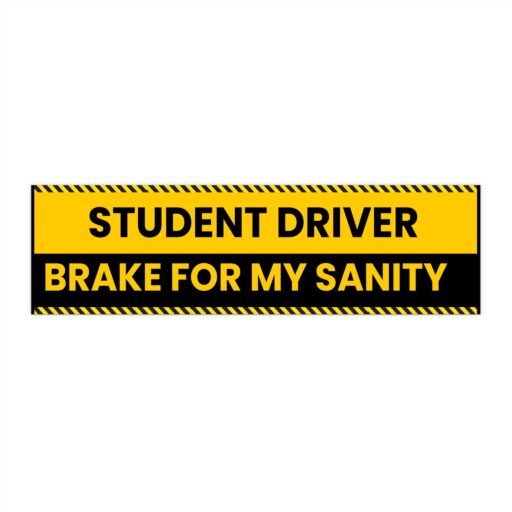break for new driver bumper stickers,car decor, perfect for new drivers, gift for graduates, driving instruction, humor on the road, caution