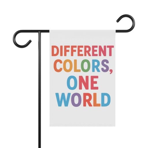colorful garden banner, different colors, one world, outdoor decor, home & garden, patriotic flag, garden art, yard sign(pole not included)