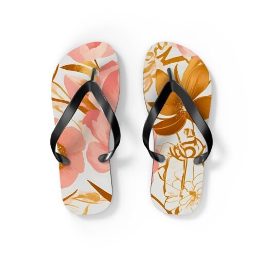 floral flip flops summer vibes, beach ready, fun for vacations, floral summer sandals, gift for her, outdoor footwear, mothers day