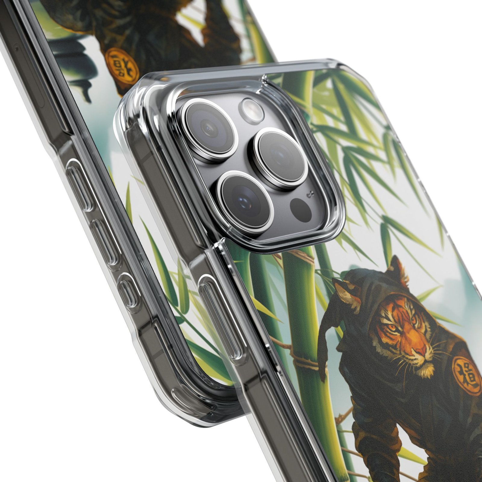 ninja tiger iphone case clear magnetic impact case, bold animal design, unique gift for cat lovers, phone protection, trendy accessories ninja tiger iphone case clear magnetic impact case, bold animal design, unique gift for cat lovers, phone protection, trendy accessories