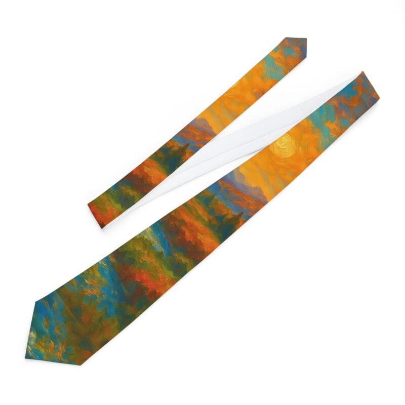 artistic necktie, vibrant tie for men, colorful neckwear, unique gift for him, formal wear accessories, celebration tie