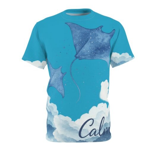 manta ray tee, relaxing ocean vibes shirt, unisex water enthusiast gift, blue dreamy sea top, aquatic animal t shirt, nature lover present,