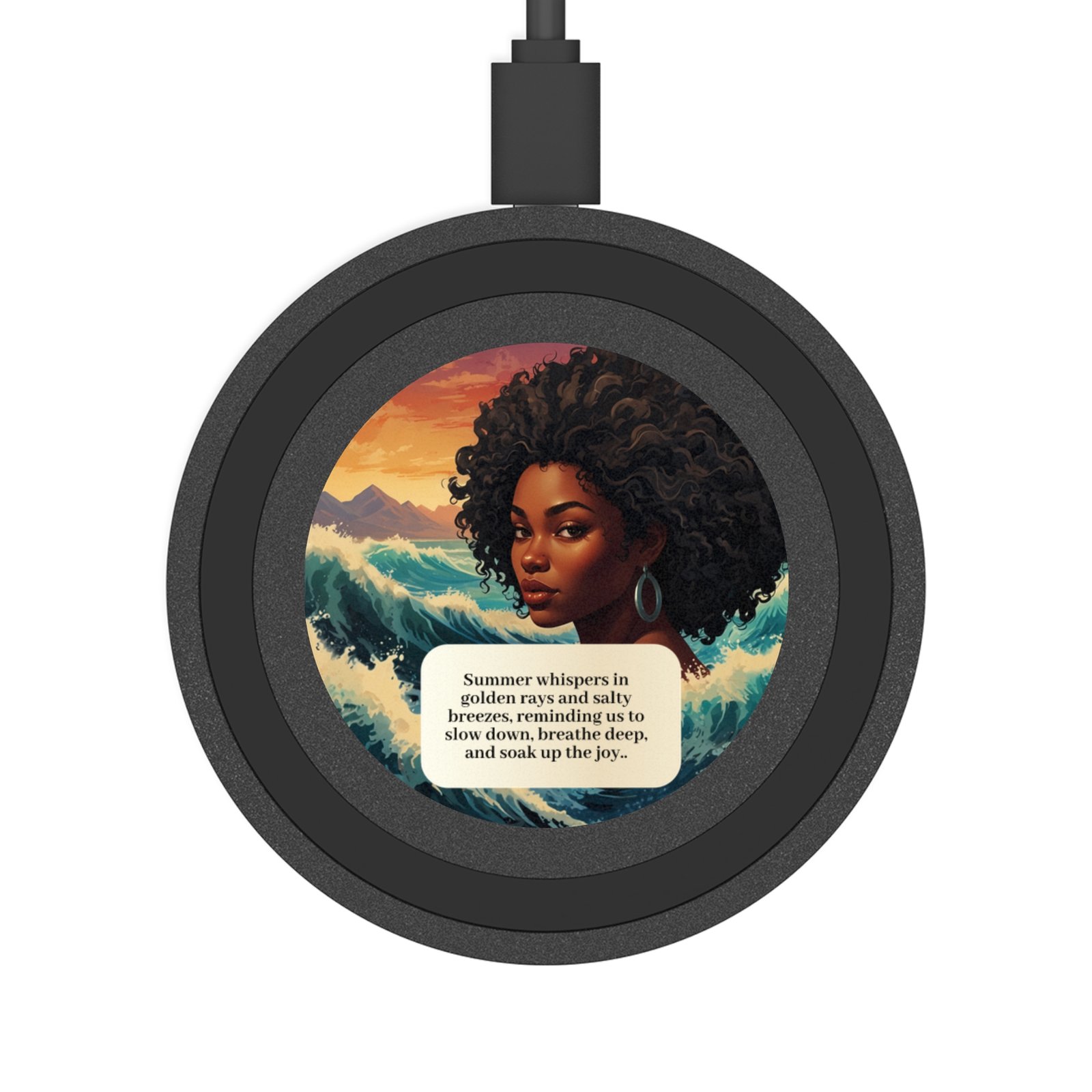 ocean breeze personalized wireless charging pad inspirational decor, modern tech gift, eco friendly gadget, home office essential ocean breeze personalized wireless charging pad inspirational decor, modern tech gift, eco friendly gadget, home office essential