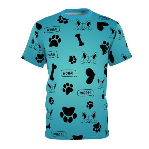 cute dog lover tee, unisex cut & sew t shirt, pet lover gift, woof theme, animal lover shirt, dog parent apparel