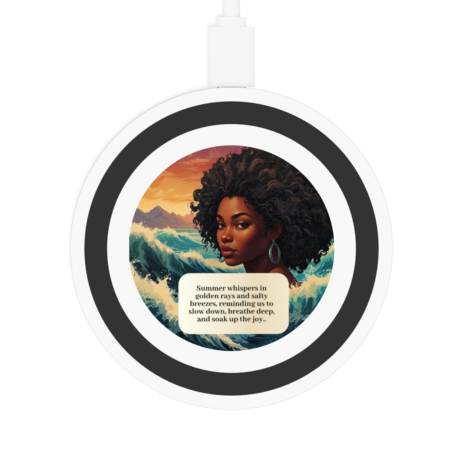 ocean breeze personalized wireless charging pad inspirational decor, modern tech gift, eco friendly gadget, home office essential ocean breeze personalized wireless charging pad inspirational decor, modern tech gift, eco friendly gadget, home office essential