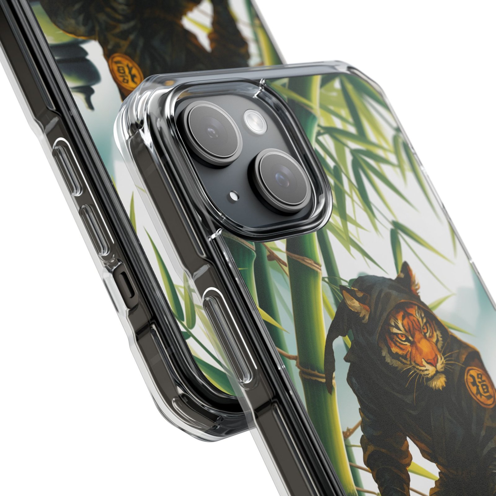 ninja tiger iphone case clear magnetic impact case, bold animal design, unique gift for cat lovers, phone protection, trendy accessories ninja tiger iphone case clear magnetic impact case, bold animal design, unique gift for cat lovers, phone protection, trendy accessories