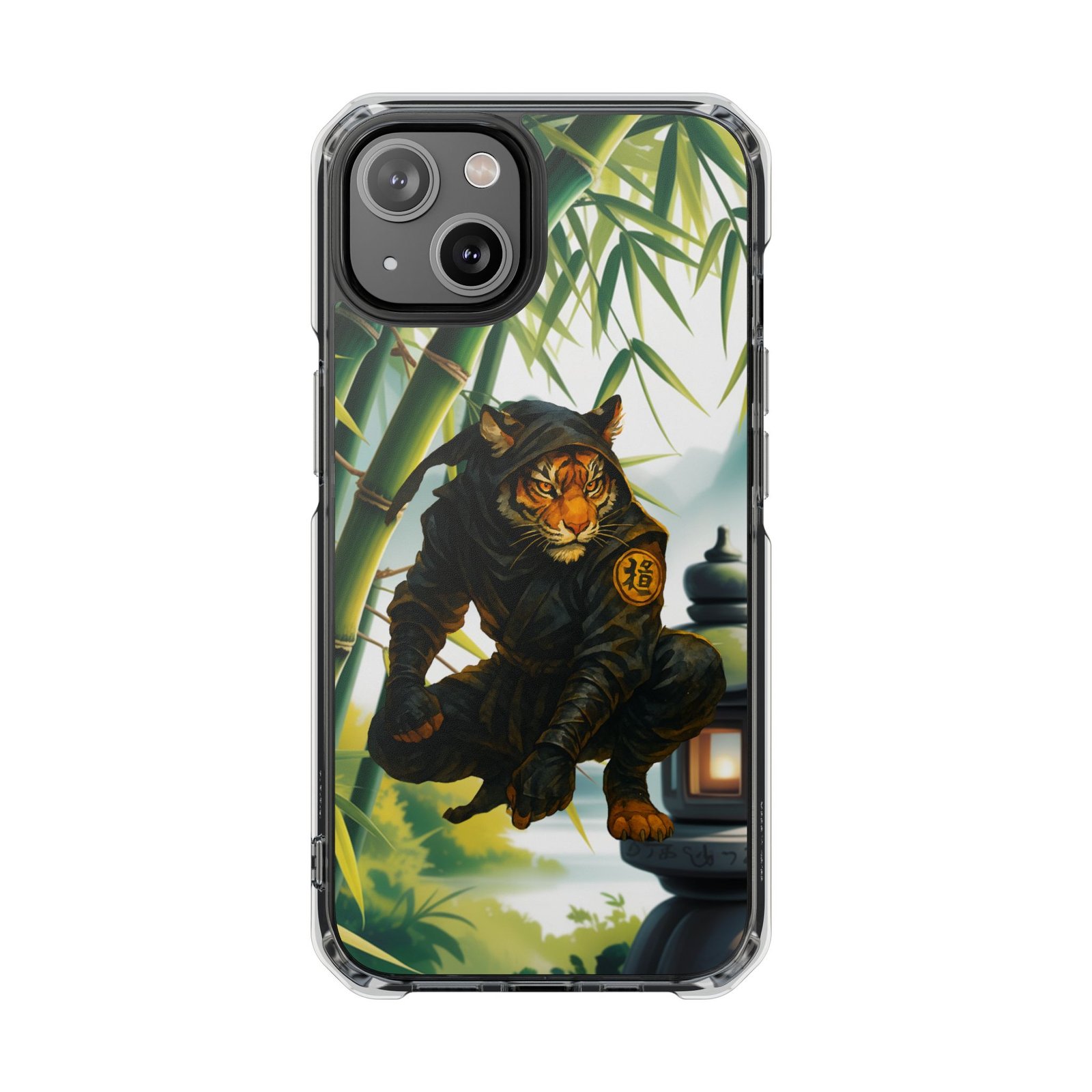 ninja tiger iphone case clear magnetic impact case, bold animal design, unique gift for cat lovers, phone protection, trendy accessories ninja tiger iphone case clear magnetic impact case, bold animal design, unique gift for cat lovers, phone protection, trendy accessories