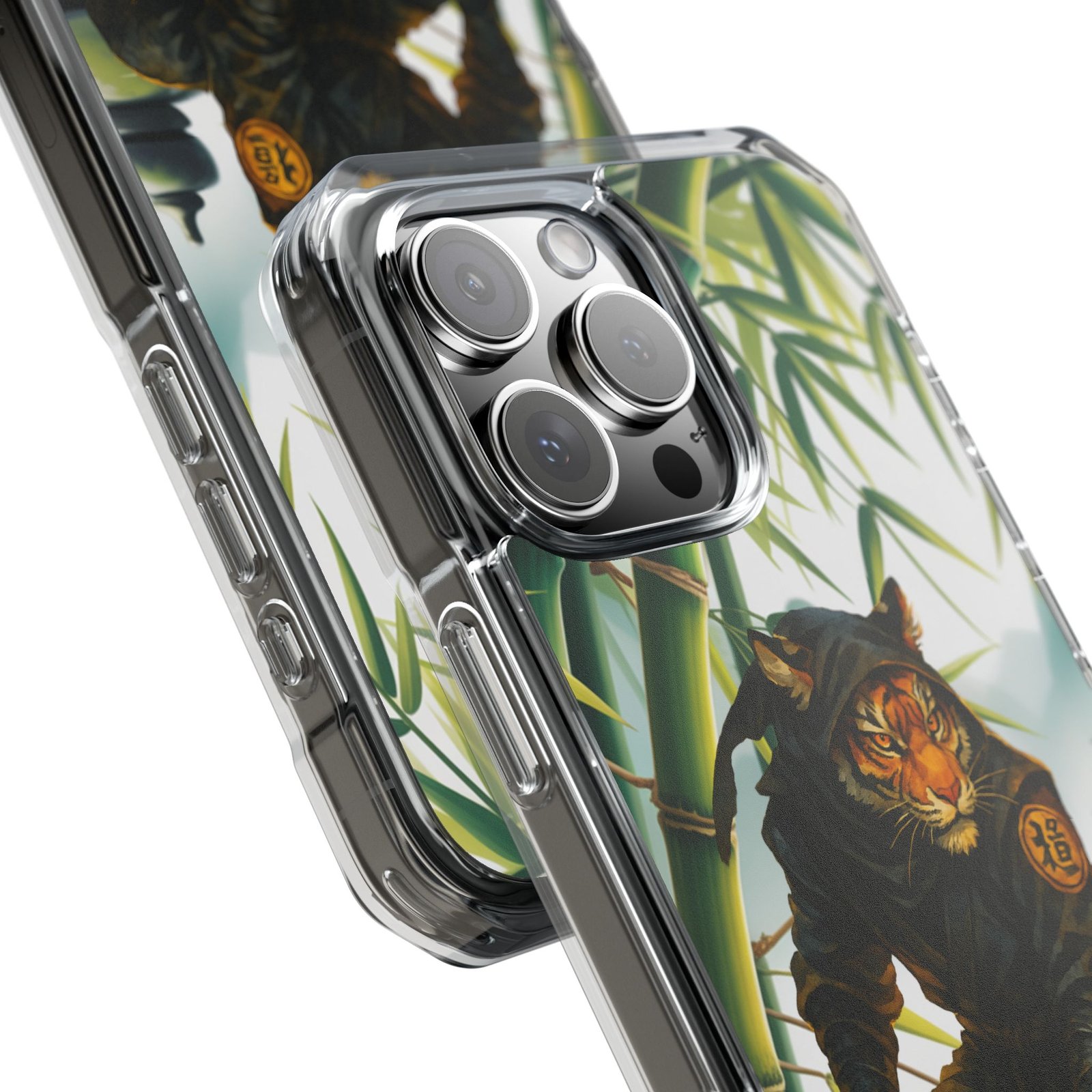 ninja tiger iphone case clear magnetic impact case, bold animal design, unique gift for cat lovers, phone protection, trendy accessories ninja tiger iphone case clear magnetic impact case, bold animal design, unique gift for cat lovers, phone protection, trendy accessories