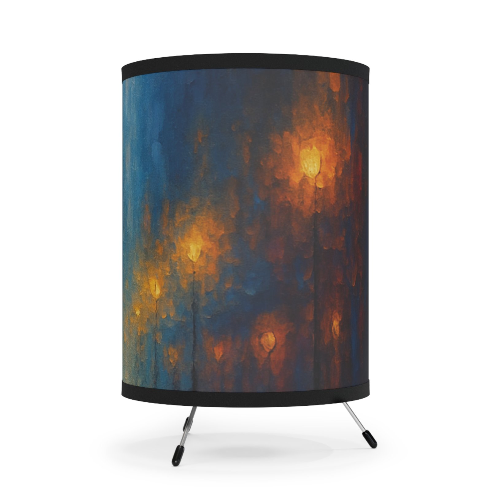 abstract blue amber light tripod lamp and shade abstract blue amber light tripod lamp and shade