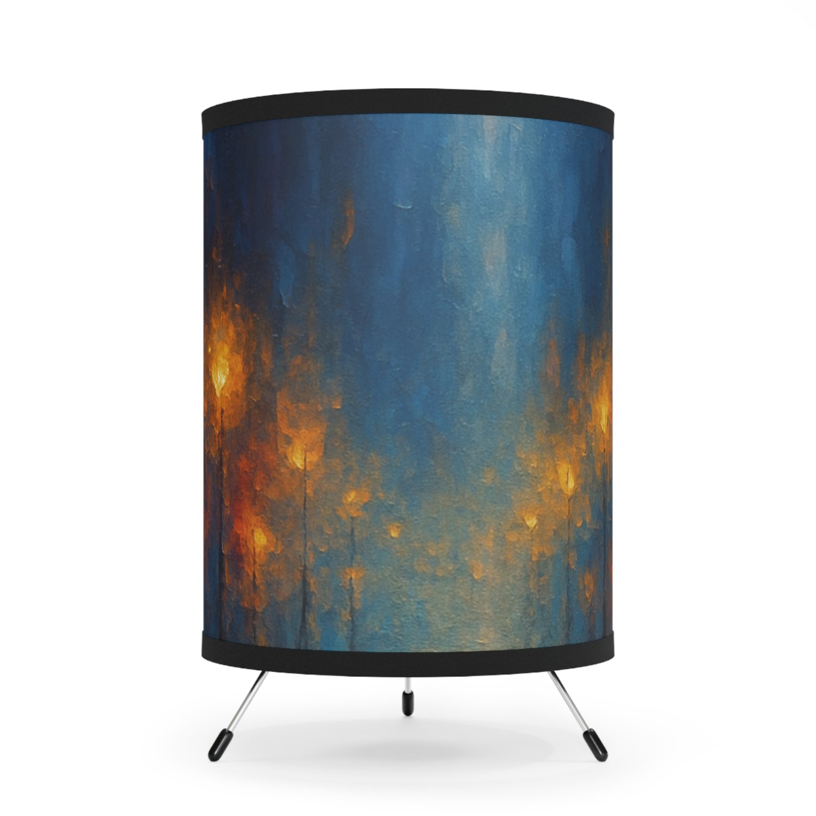 abstract blue amber light tripod lamp and shade abstract blue amber light tripod lamp and shade