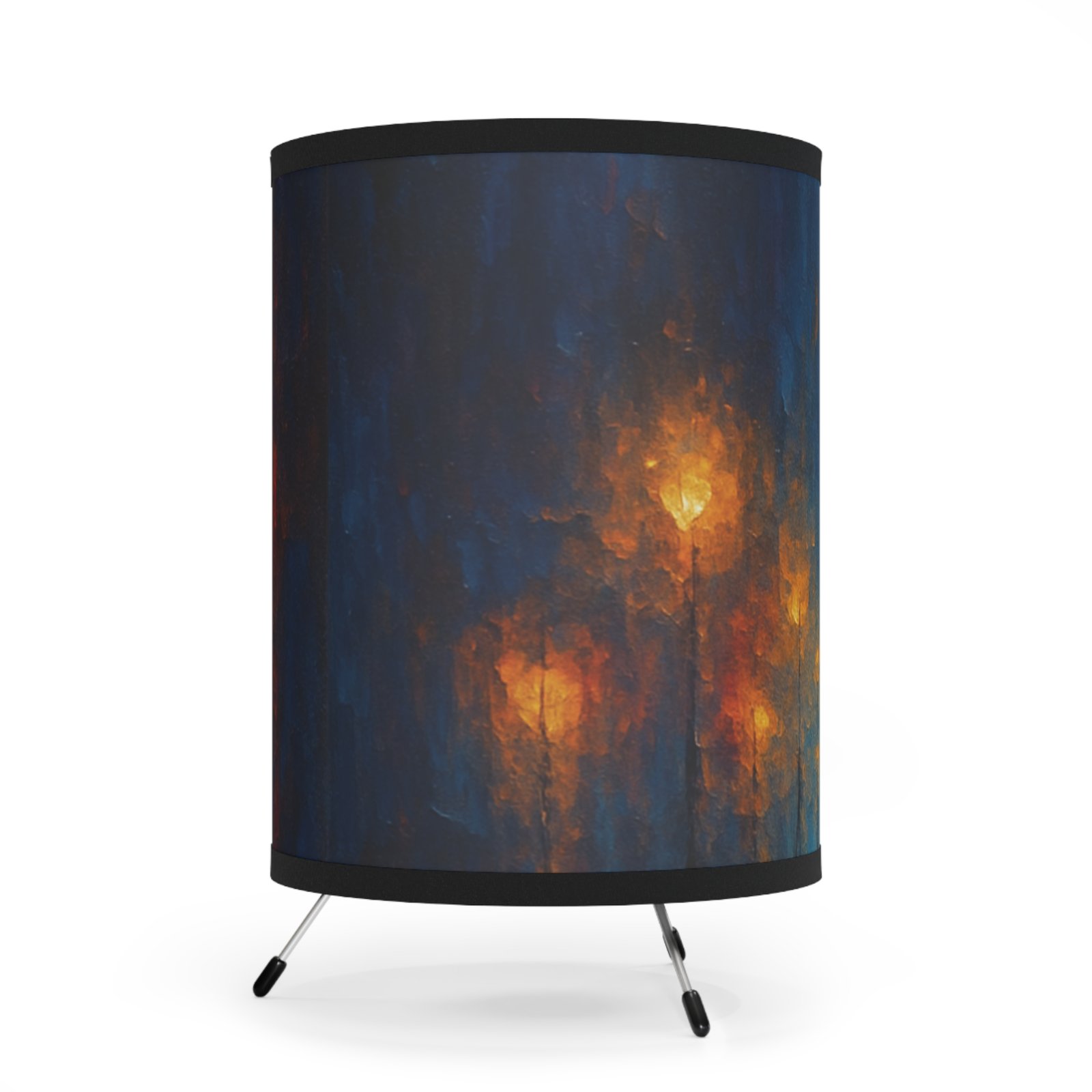 abstract blue amber light tripod lamp and shade abstract blue amber light tripod lamp and shade